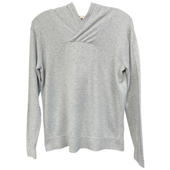 Pure Jill Cotton Cashmere Gray Hoodie Petite XS - Picture 2 of 6